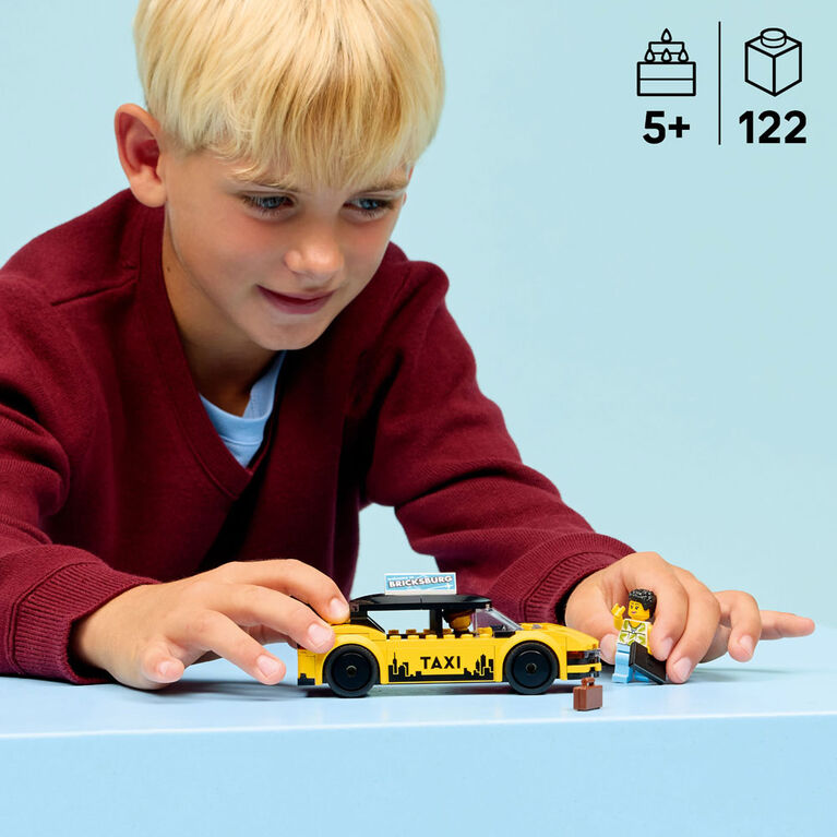 LEGO City Yellow Taxi Car Building Toy for Kids - Pretend Play Set for Boys & Girls, Ages 5+ - 60487