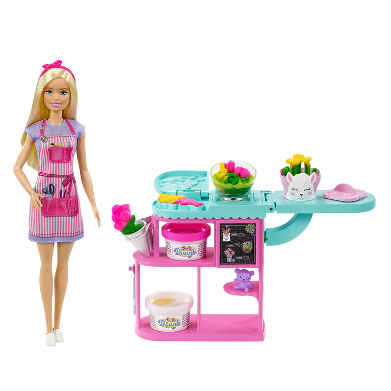Barbie Florist Playset with Doll, Dough, Vases & More