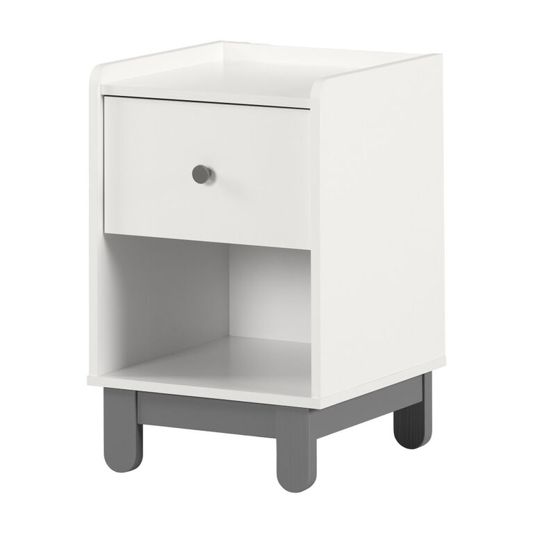 Bebble 1-Drawer Nightstand Gray and White