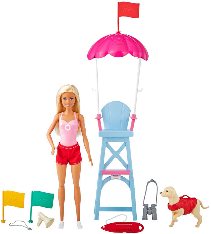 Coffret de jeu ​Barbie Maître-nageuse, poupée blonde de 30,40 cm (12 po)