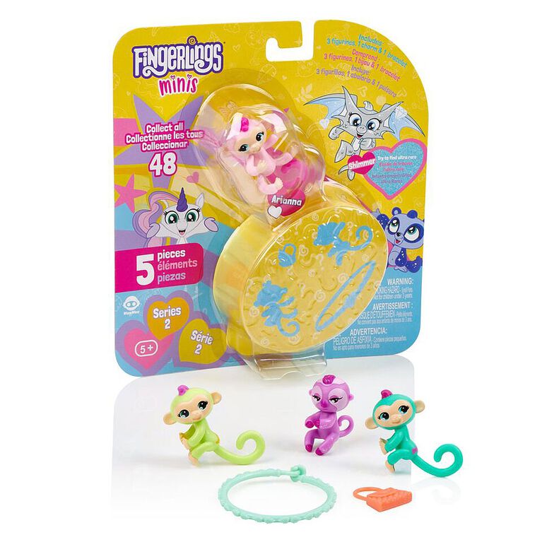Fingerlings Minis Series 2 5 piece blister 3 figures plus bonus