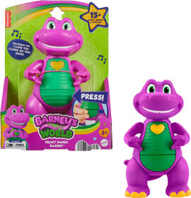 Fisher-Price Barney's World Heart Hands Barney Toy Figure with Music & Lights for Kids