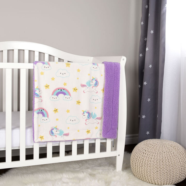 Baby S First By Nemcor Ultimate Sherpa Baby Blanket Unicorn