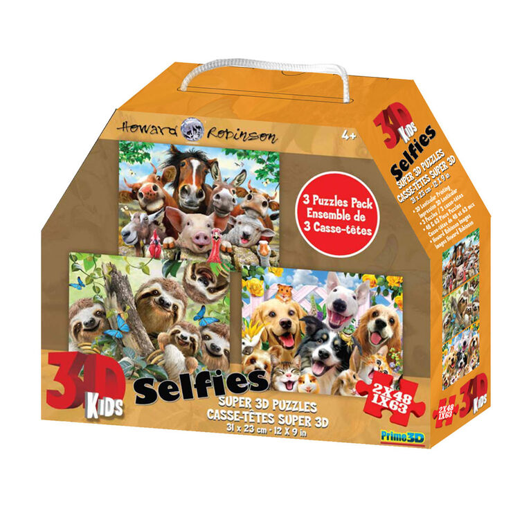 Howard Robinson - Animal Selfies 48-63 pieces - 3D Puzzles