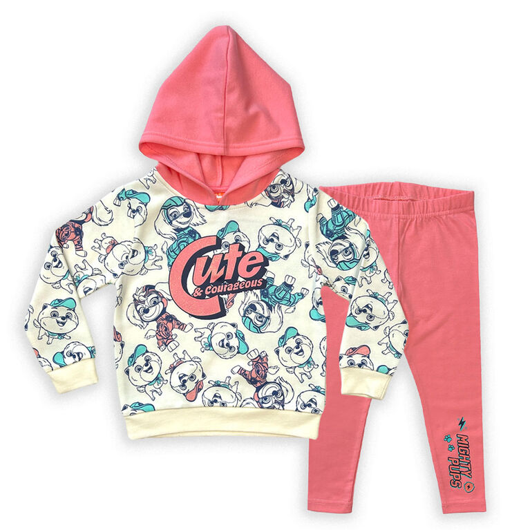 Paw Patrol 2 Piece Set Hoodie/Legging - Off White/Pink - 2T