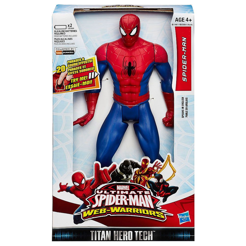 Marvel Ultimate Spider-Man Web Warriors Titan Hero Tech Electronic Spider-Man Figure - English Edition
