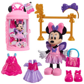 Fabuleuse Poupée de Ballerine de Mode de Minnie Mouse de Disney Junior, Ensemble de Poupée et d'Accessoires à 13 Éléments