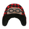 FlapJackKids - Bonnet en polaire Sherpa réversible pour bébé, enfant en bas âge, enfant, garçon - Double épaisseur - Ours noir / aviateur - Grand 4-6 ans