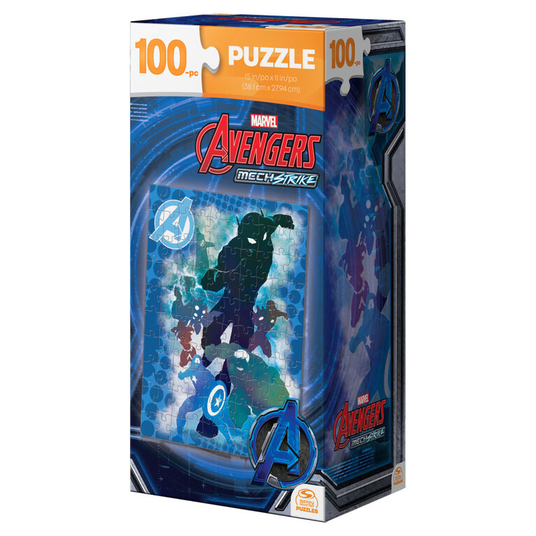 Marvel Avengers, Mech Strike 100-Piece Jigsaw Puzzle Retro Toys Kids Puzzles Avengers Toys Marvel Gifts Super Hero Toys