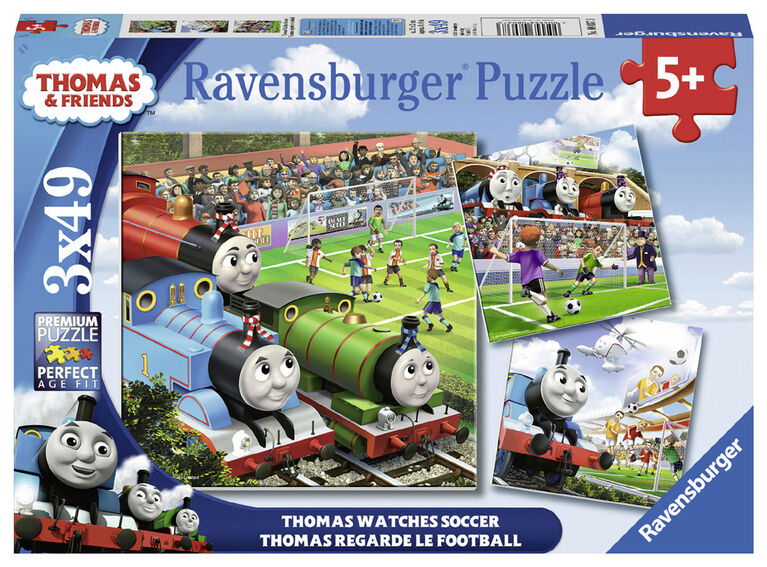 Ravensburger: Thomas Watches Soccer 3x49 Puzzle