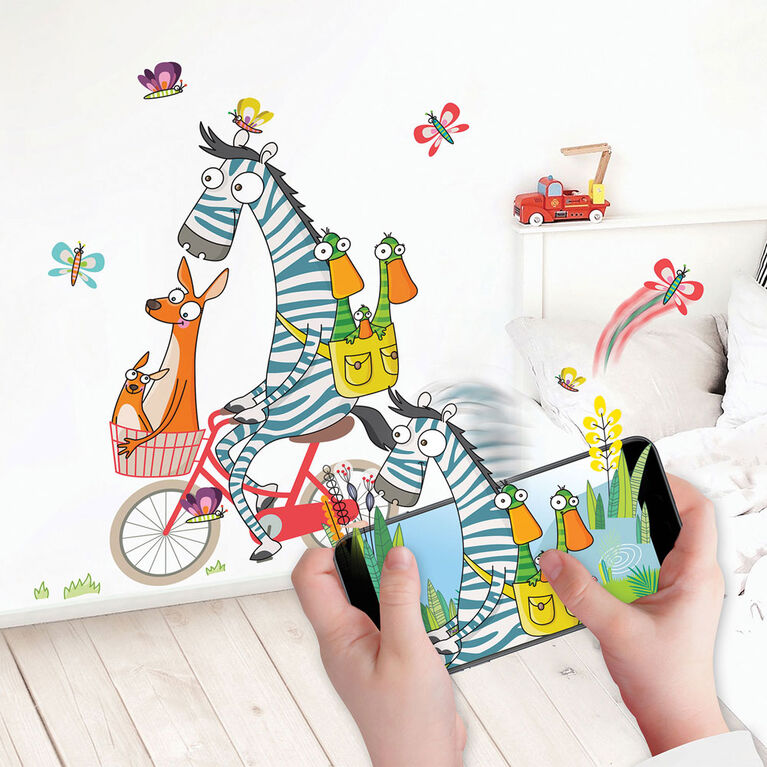 Wall Stories autocollants muraux pour enfants - Découvrir les chiffres -  Autocollants muraux interactifs pour chambre d'enfants - Grand autocollant