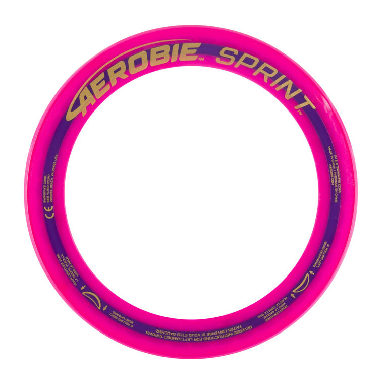 Aerobie Sprint Ring Outdoor Flying Disc - 10 Inches - Magenta