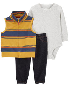 Carter's Three Piece Little Vest Set Yellow