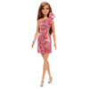 Barbie Doll, Wearing Shimmery Pink Dress, Silvery Shoes & Silvery Bracelet