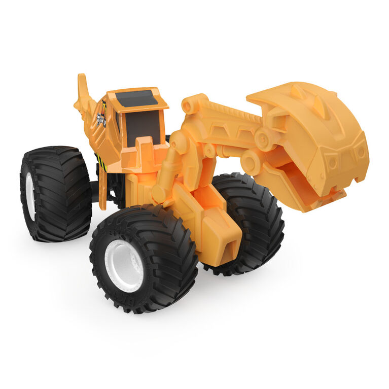 Monster Jam, Official Dugg Dirt Squad Excavator Monster Truck with Moving Parts, 1:64 Scale Die-Cast Vehicle