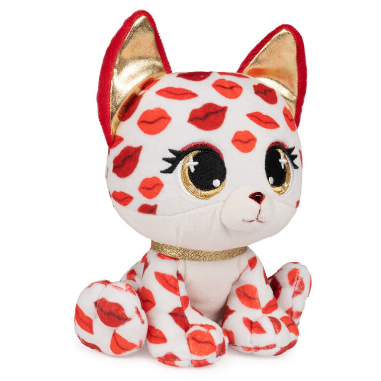 P.Lushes Pets Gem Stars Collection, Scarlett Smooches Fox Stuffed Animal, White/Red, 6"
