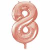 Ballon en aluminium en forme de nombre en or rose 34" - 8