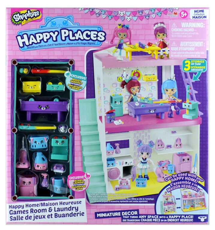 Shopkins Happy Places - Salle de jeux et Buanderie Maison heureuse.