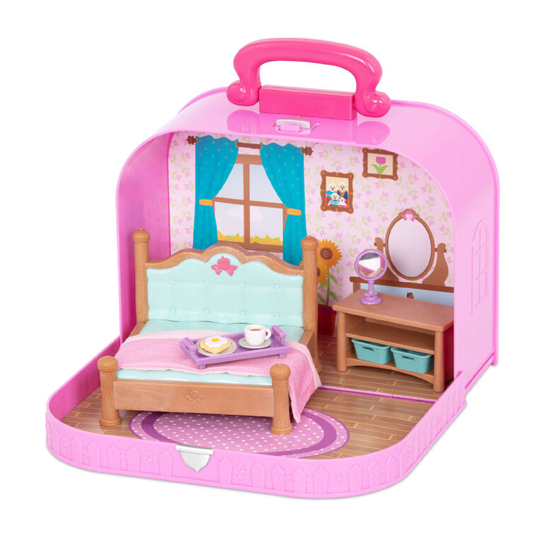 Li'l Woodzeez, Travel Suitcase Bedroom Playset in Carry Case