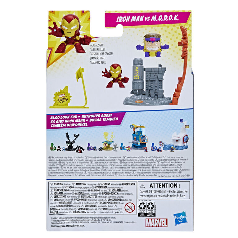 Marvel Stunt Squad Iron Man vs. M.O.D.O.K. Playset with 1.5 Inch Action Figures