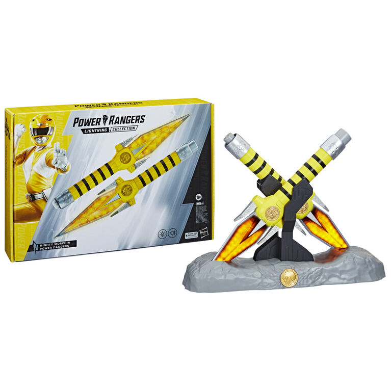 Power Rangers Lightning Collection Mighty Morphin, Ranger Jaune, Dagues de pouvoir, articles de cosplay premium de collection