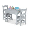 Table en bois et 2 chaises - Gris