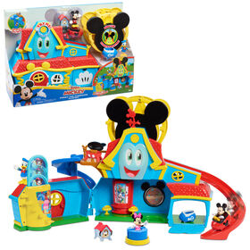 Ensemble de Jeu Sons et Lumières à 14 Eléments Disney Junior Mickey Mouse Funny the Funhouse, Inclut les Figurines de Mickey et Donald
