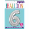 Ballon en aluminium argenté en forme de nombre 34" - 6