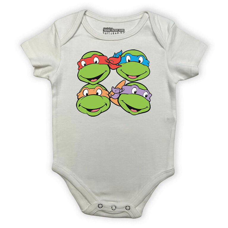 TMNT Short Sleeve Bodysuit - White