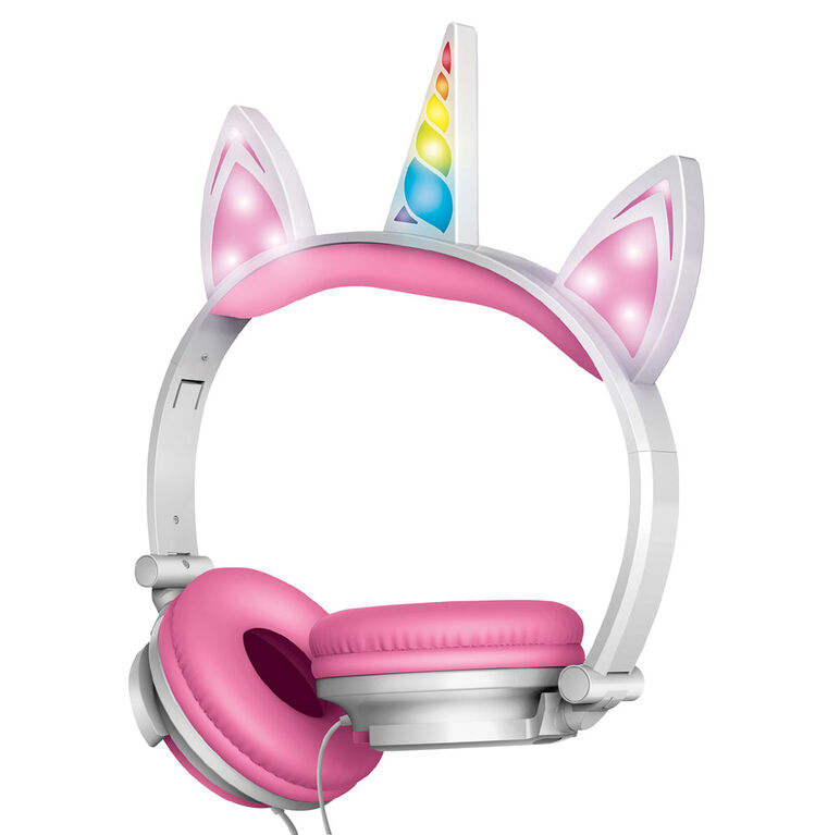 Art+Sound Unicorn Wired Headphones with LED Lights - Pink