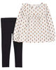 Carter's Two Piece Floral Jersey Top and Legging Set White 24M