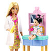 ​Barbie Pediatrician Playset, Doll (12-in/30.40-cm), Exam Table, X-ray, Stethoscope, Tool, Clip Board, Patient Doll, Teddy Bear