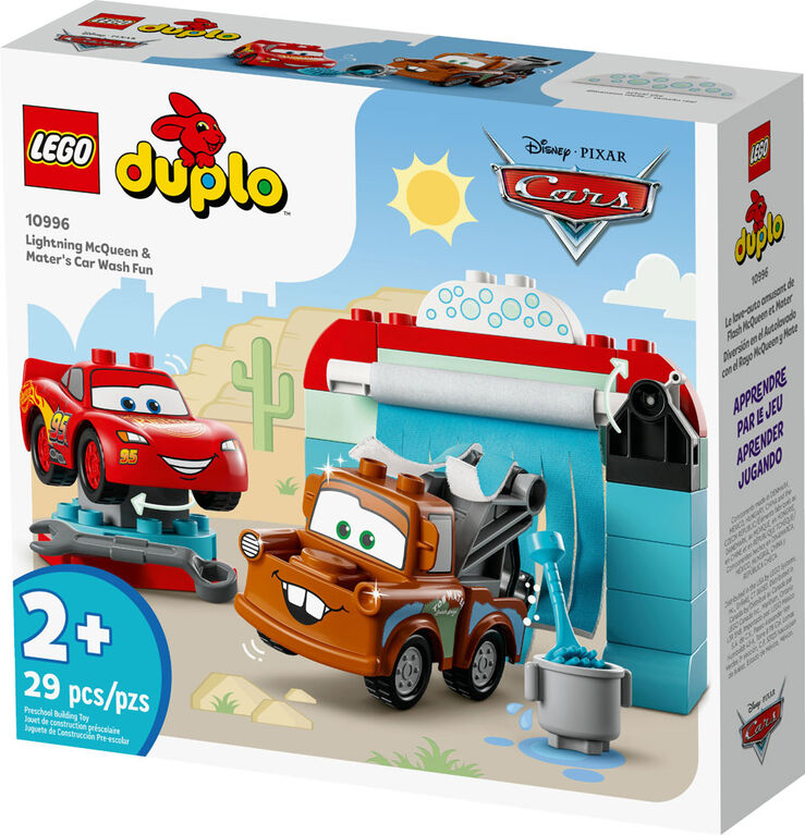 LEGO DUPLO  Disney and Pixar's Cars Lightning McQueen and Mater's Car Wash Fun 10996 (29 Pieces)