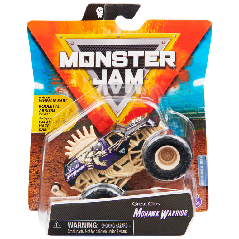 Monster Jam, Official Mohawk Warrior Monster Truck, Die-Cast Vehicle, Bone Yard Trucks Series, 1:64 Scale