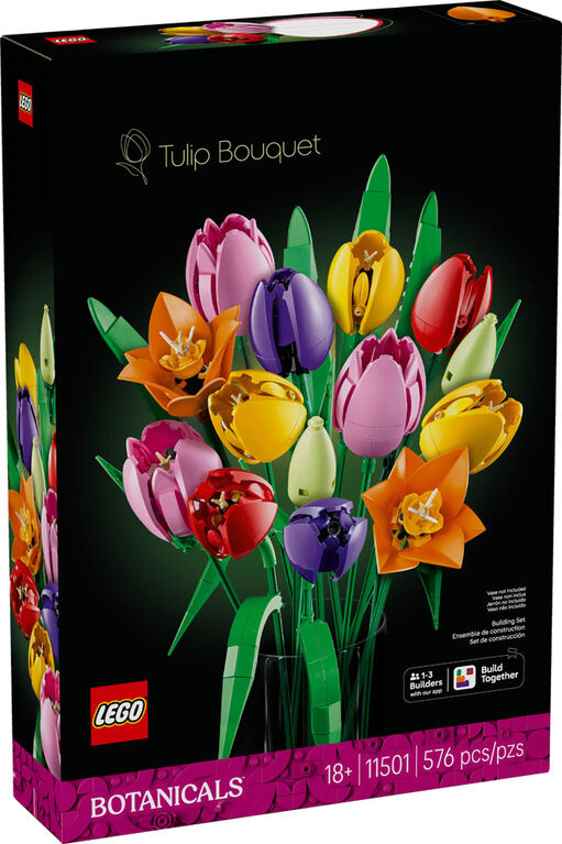 LEGO Botanicals Tulip Bouquet Flower Room Decor - Building Set for Adults, Ages 18+ - 11501