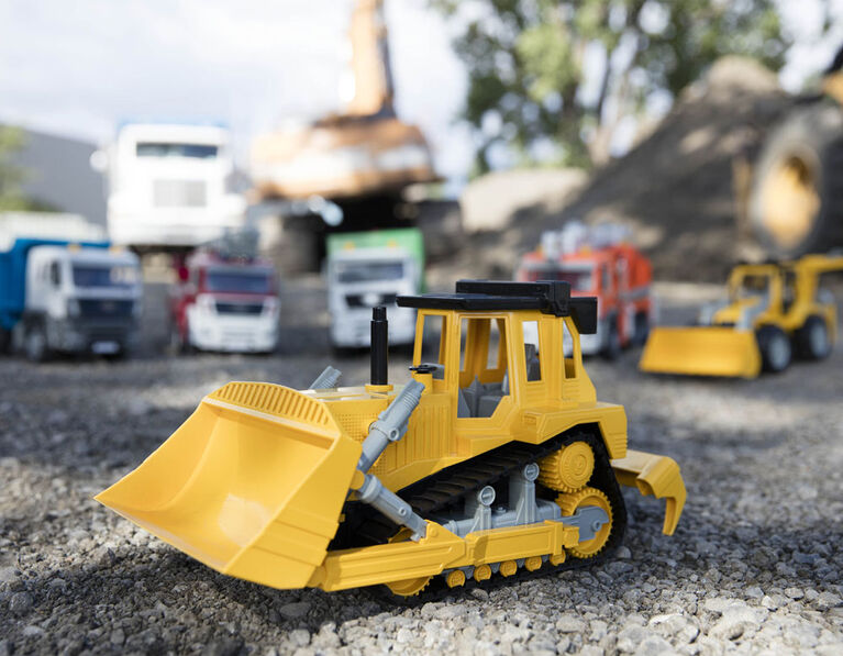 Driven, Midrange Bulldozer, Medium Yellow Toy Construction Vehicle