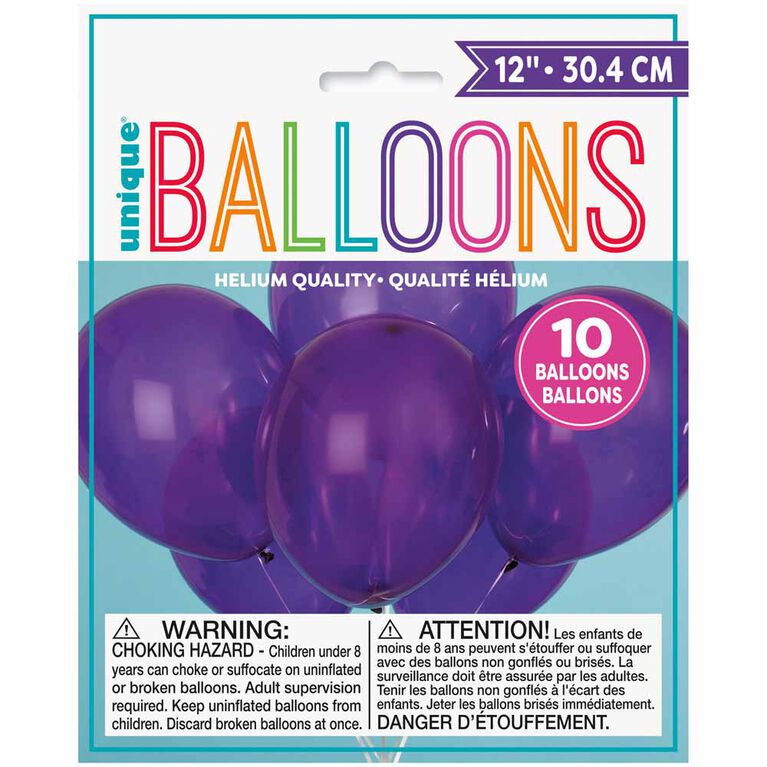 10 Ballons 12 Po - Violet Amethyste