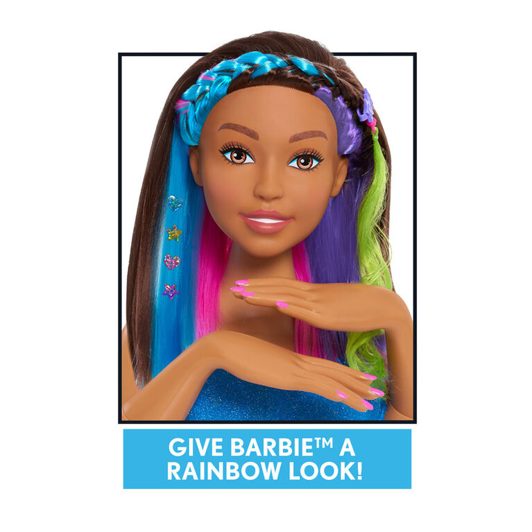 Barbie Rainbow Sparkle Deluxe Styling Head Brown Hair R Exclusive Toys R Us Canada
