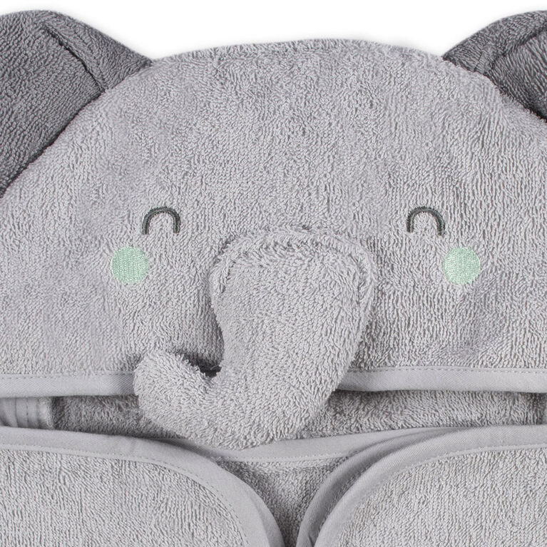 Koala Baby - Grey Elephant Woven Hooded Towel 