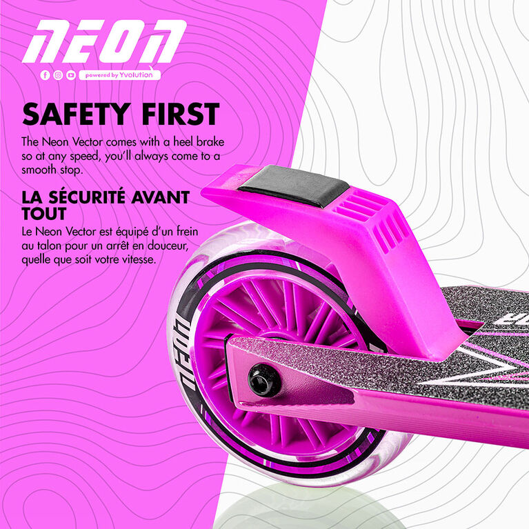 Neon Vector Kids Folding Scooter Pink