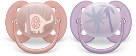 Avent Ultra Soft Pacifier 0-6m lycheee/ lilac 2pk