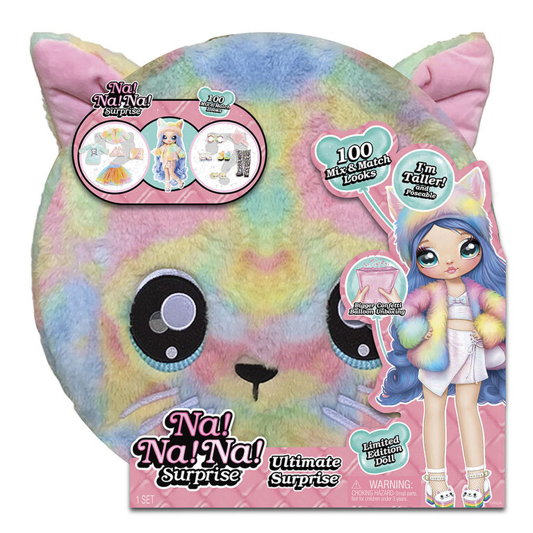 Rainbow Kitty Na! Na! Na! Surprise Ultimate Surprise avec nouvelle poupée plus grande et 100+ styles à agencer et associer