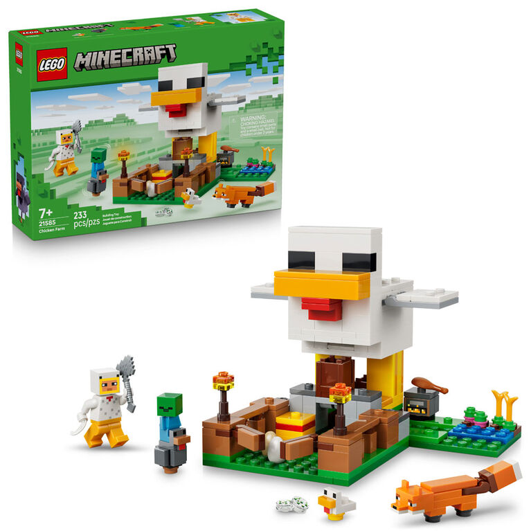 LEGO Minecraft Chicken Farm Building & Pretend Play Toy for Boys, GIrls, & Kids, Ages 7+ - 21585