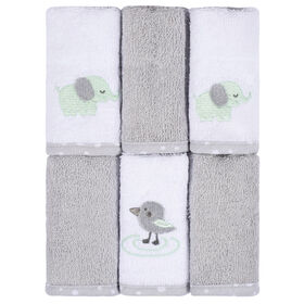 Koala Baby - Débarbouillette Tissée Grise - Paquet de 6