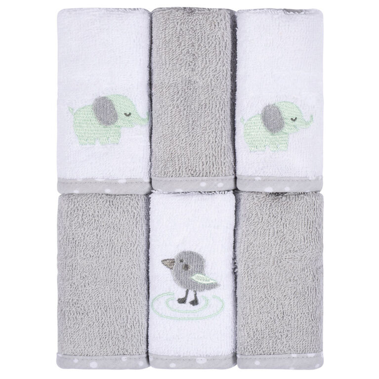 Koala Baby - Débarbouillette Tissée Grise - Paquet de 6