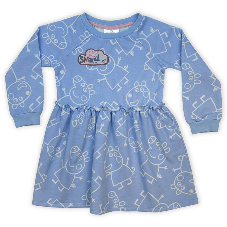 Peppa Pig Long Sleeve Dress - Blue 4T