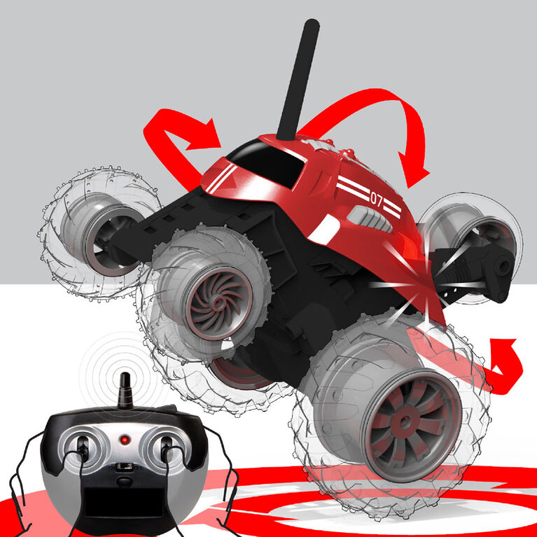 Toy RC Monster Spinning Car Metallic Red