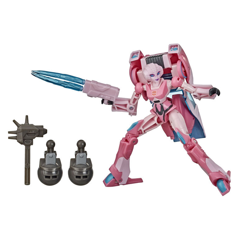 Transformers Bumblebee Cyberverse Adventures Deluxe Class Arcee Action Figure Toy, Build-A-Figure Part, 5-inch