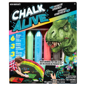 Chalk Alive Dino, fusée, voiture de course