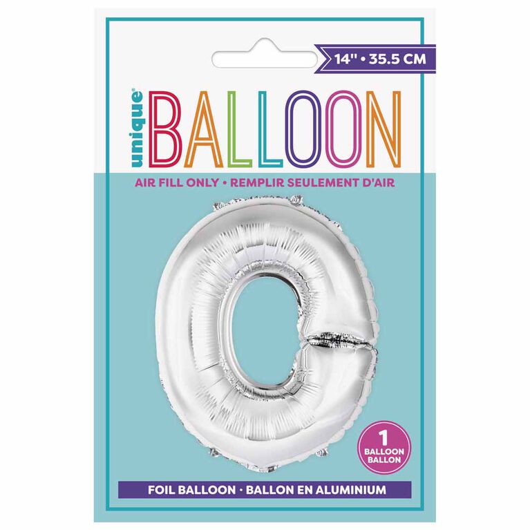 Ballons en forme de lettre en argent 14 " - O